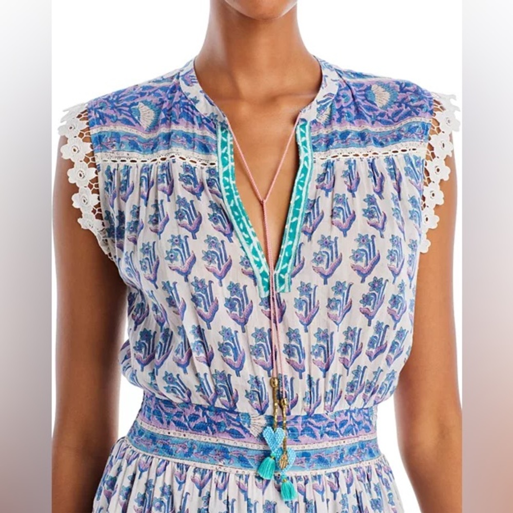 Bell By Alicia Bell Viv Maxi sleeveless Dress small cotton silk colorful - Picture 12 of 12